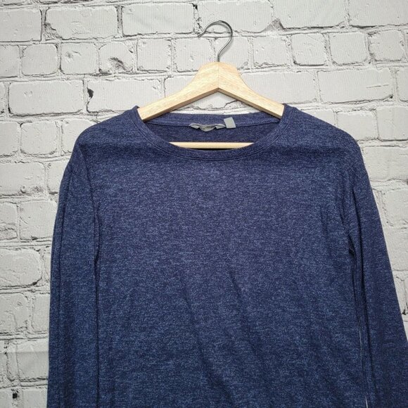 Athleta Luxe Pose Thumb Hole Marled Navy Blue Tunic Top Size XXS - Picture 2 of 14